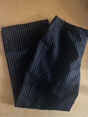 Larry Levine Black Pinstripe Trousers